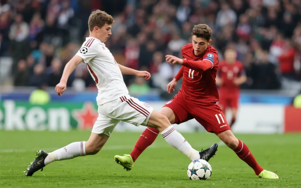 Upamecano在比赛中展现实力